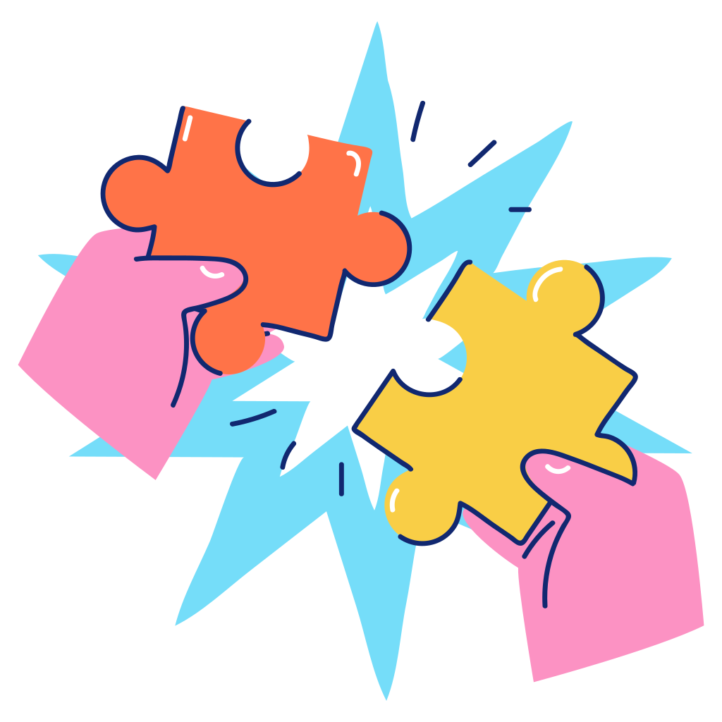 Deux-pièces de puzzle qui s'assemble