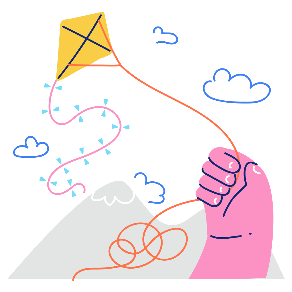 Une main qui tient un cerf-volant