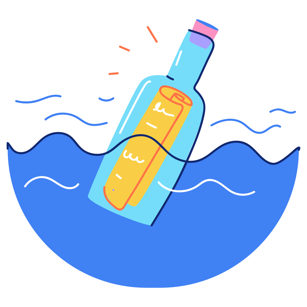 Une bouteille à la mer, elle contient un message